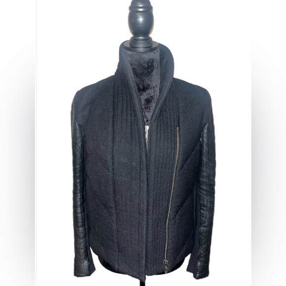 Helmut Lang Jacket with Leather Sleeves- Small - Picture 4 of 4